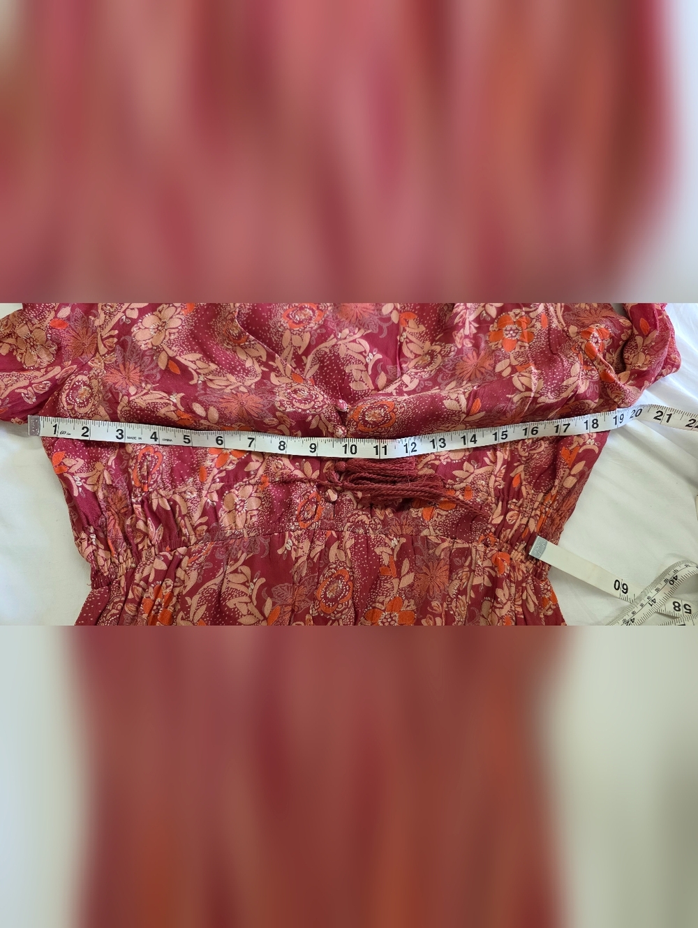 Free People Stealing Fire Mini Dress Floral Boho Tassel Tie Long Sleeve (No Size - Picture 11 of 13